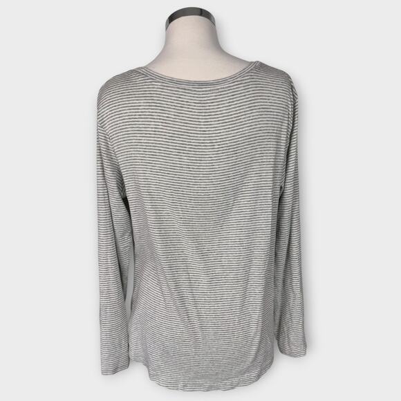 Eddie Bauer Womens XL Gray Stripe Long Sleeve Tshirt Cotton Modal Spandex - Picture 5 of 8